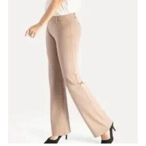 Betabrand Classic Stretch Straight Leg Yoga Dress Pants Taupe Brown XSmall